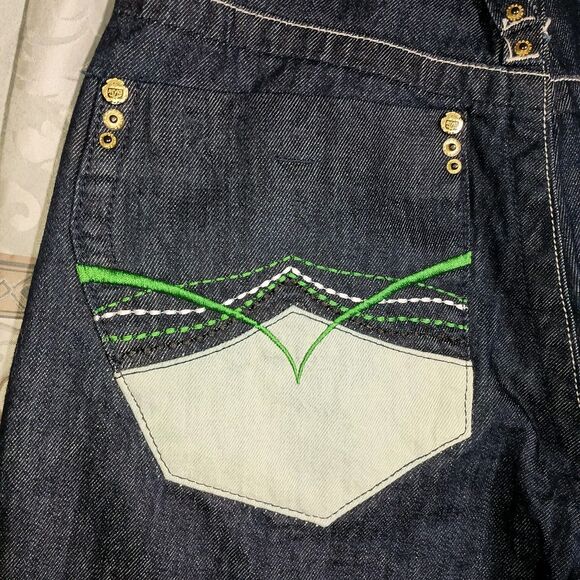 Vintage Men’s Akademiks Embroidered Wide Leg Baggy Y2K Skater Jeans 32x33 NWT - Picture 16 of 16